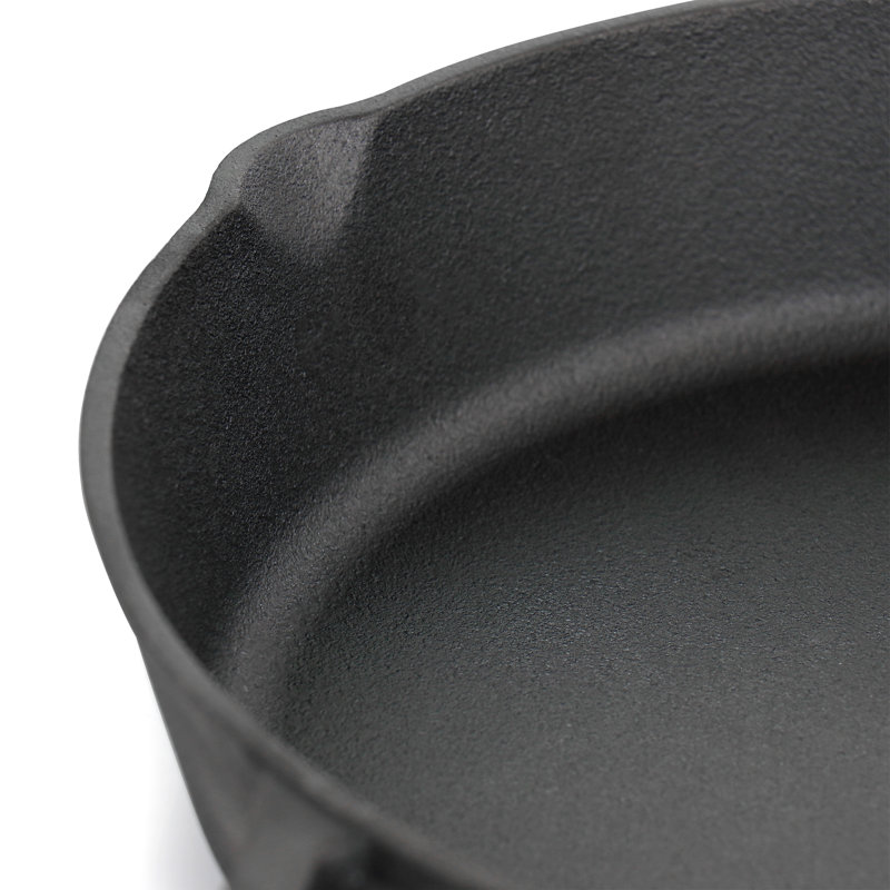 Oster Castaway 12 Inch Cast Iron Round Frying Pan With Dual Spouts